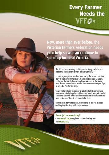 Victorian Farmers Federation Membership Advert